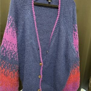 Torrid Blue and Pink Knit Cardigan Sweater